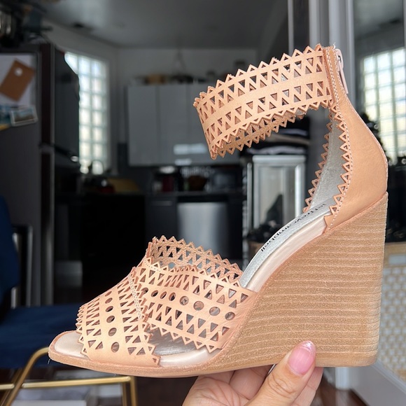 Jeffrey Campbell Besante Cut-out Wedge Sandal - Picture 1 of 6